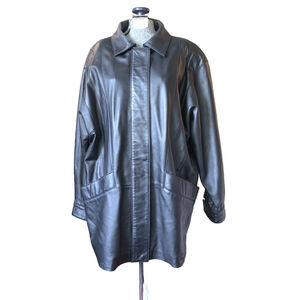 Women's New Trend Black Leather Jacket L